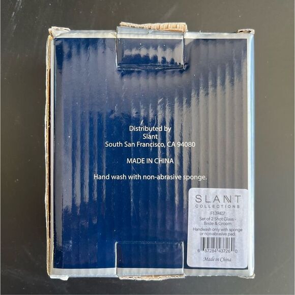 Slant Collections Creative Brands Bride and Groom Set of 2 Shot Glasses 2 Oz NEW - Picture 2 of 4